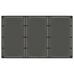Stół ogrodowy ze szklanym blatem, czarny, 150x90x75cm rattan PE