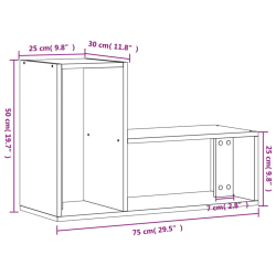 Szafki pod telewizor, 2 szt., czarne, 75x30x50 cm