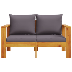 Sofa ogrodowa z poduszkami, 2-osobowa, lite drewno akacjowe