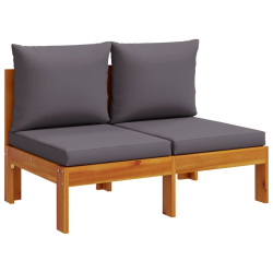 Sofa ogrodowa bez podłokietników, z poduszkami, 2-osobowa