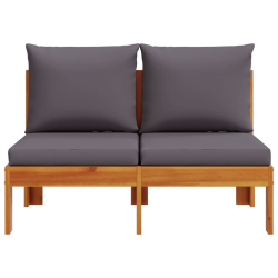 Sofa ogrodowa bez podłokietników, z poduszkami, 2-osobowa