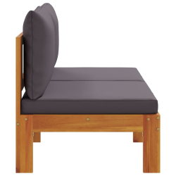 Sofa ogrodowa bez podłokietników, z poduszkami, 2-osobowa