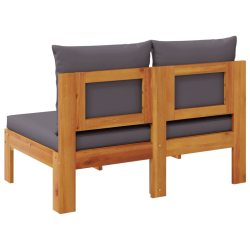 Sofa ogrodowa bez podłokietników, z poduszkami, 2-osobowa