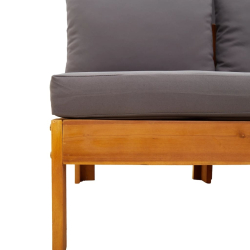 Sofa ogrodowa bez podłokietników, z poduszkami, 2-osobowa