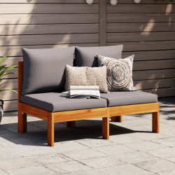 Sofa ogrodowa bez podłokietników, z poduszkami, 2-osobowa