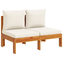 Sofa ogrodowa bez podłokietników, z poduszkami, 2-osobowa