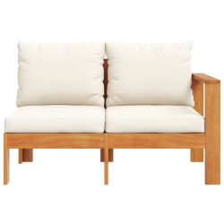 Sofa ogrodowa z podłokietnikiem, 2-osobowa, drewno akacjowe