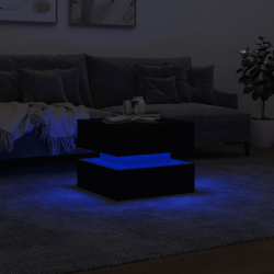 Stolik kawowy z oświetleniem LED, czarny, 50x50x40 cm