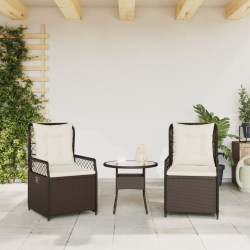 Rozkładane fotele ogrodowe, 2 szt., brązowe, polirattan