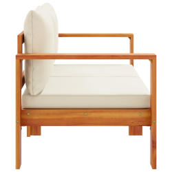 Sofa ogrodowa z poduszkami, 2-osobowa, lite drewno akacjowe