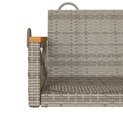 Ławka bujana, szara, 109x62x40 cm, polirattan