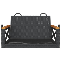 Ławka bujana, czarna, 63x62x40 cm, polirattan