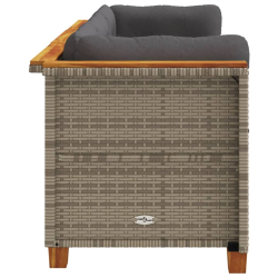 3-osobowa sofa ogrodowa z poduszkami, szara, polirattan