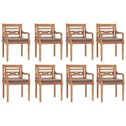 9-cz. zestaw mebli ogrodowych z ciemnoszarymi poduszkami, tek