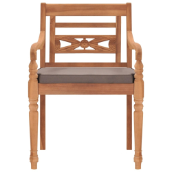 9-cz. zestaw mebli ogrodowych z ciemnoszarymi poduszkami, tek