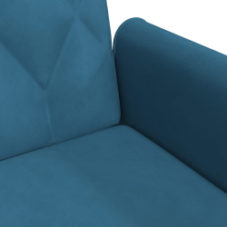 2-os. kanapa rozkładana z poduszkami i podnóżkiem, niebieska