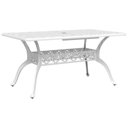 5-częściowy zestaw mebli ogrodowych, biały, odlewane aluminium