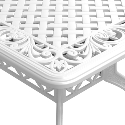 5-częściowy zestaw mebli ogrodowych, biały, odlewane aluminium