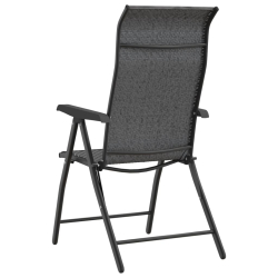 Składane krzesła ogrodowe, 8 szt., szare, polirattan