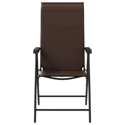 Składane krzesła ogrodowe, 4 szt., brązowe, polirattan