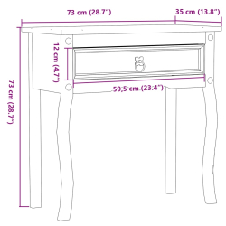 Stolik konsolowy Corona, 73x35x73 cm, lite drewno sosnowe