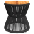 Stolik kawowy z drucianą podstawą, czarny, Ø 45x44 cm, akacja