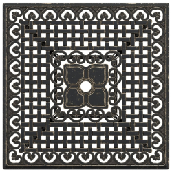 Stolik ogrodowy, brązowy, 80x80x75 cm, odlewane aluminium