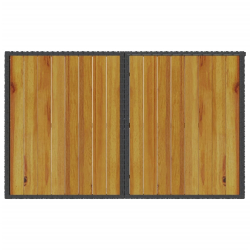Stół ogrodowy z drewnianym blatem, czarny, 110x68x70 cm