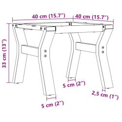Nogi do stolika kawowego w kształcie Y, 40x40x33 cm, żeliwo