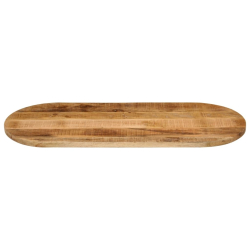 Blat stołu, 120x50x2,5 cm, owalny, surowe drewno mango