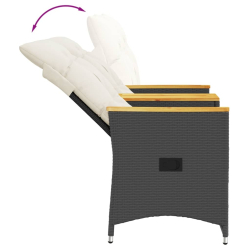 Rozkładana sofa ogrodowa dla 2 os., ze stolikiem, czarna