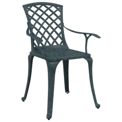 Krzesła ogrodowe 2 szt., zielone, odlewane aluminium