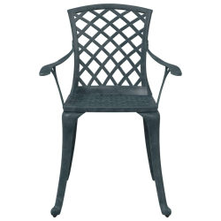 Krzesła ogrodowe 2 szt., zielone, odlewane aluminium