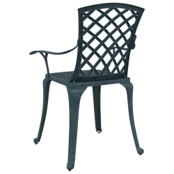 Krzesła ogrodowe 2 szt., zielone, odlewane aluminium
