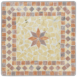 Mozaikowy stolik bistro, terakota, 60x60x74 cm, ceramiczny
