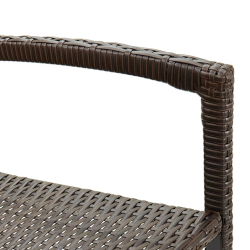 5-cz. zestaw mebli barowych do ogrodu, brąz, akacja i rattan PE