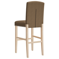 Krzesła barowe, 2 szt., lite drewno kauczukowe i tkanina