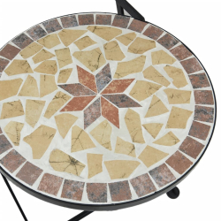 Składane krzesła bistro, 2 szt,. terakotowo-białe, ceramiczne