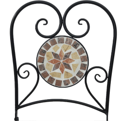 Składane krzesła bistro, 2 szt,. terakotowo-białe, ceramiczne