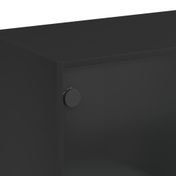 Szafka z drzwiczkami, czarna, 68x37x109 cm