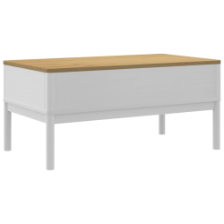 Stolik kawowy FLORO, biały, 99x55,5x45 cm, lite drewno sosnowe