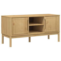 Szafka RTV FLORO, woskowy brąz, 114x43x55 cm, drewno sosnowe