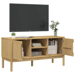 Szafka RTV FLORO, woskowy brąz, 114x43x55 cm, drewno sosnowe