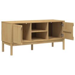 Szafka RTV FLORO, woskowy brąz, 114x43x55 cm, drewno sosnowe