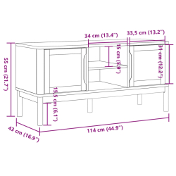 Szafka RTV FLORO, woskowy brąz, 114x43x55 cm, drewno sosnowe