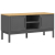 Szafka RTV FLORO, szara, 114x43x55 cm, lite drewno sosnowe