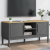 Szafka RTV FLORO, szara, 114x43x55 cm, lite drewno sosnowe
