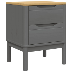 Szafka nocna FLORO, szara, 45x39x57 cm, lite drewno sosnowe