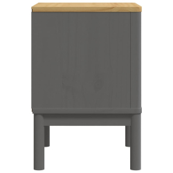 Szafka nocna FLORO, szara, 45x39x57 cm, lite drewno sosnowe