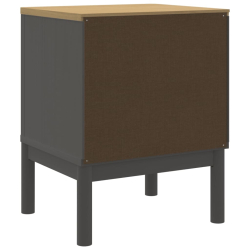Szafka nocna FLORO, szara, 45x39x57 cm, lite drewno sosnowe